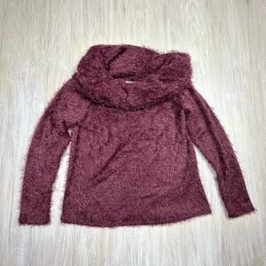 NWT Gilli Fuzzy Cowl Neck Pullover Cozy Comfortable Soft Casual Sweater Small